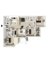 Wesley Stonecrest Apartments | Churchill Downs Floorplan