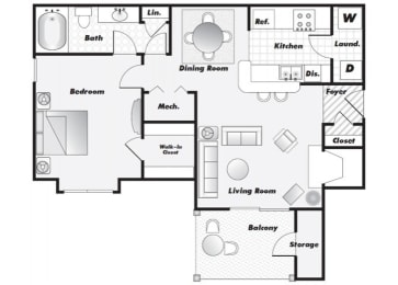  Floor Plan Hamptons 1B