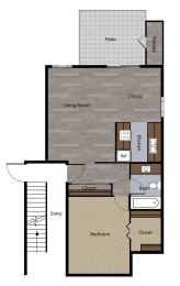 One Bedroom Floorplan at St. Charles Oaks Apartments, California, 91360
