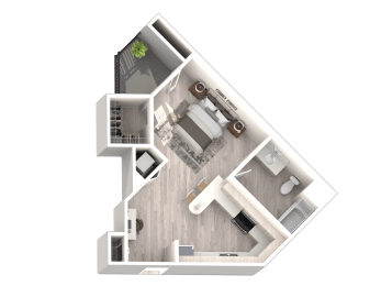 Floor Plan A - Studio 1 Bathroom - 519 sqft at MODE, San Mateo, California