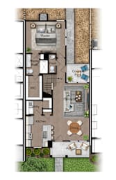 a floor plan of a house with a bedroom and a living room at Mihir Taylor, Taylor