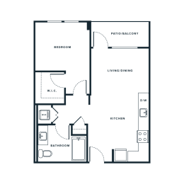 A1 Floor Plan at NoMa Apartments, Walnut Creek, 94596