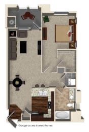 a2 1 bed 1 bath 839 square feet at Capriana at Chino Hills, California