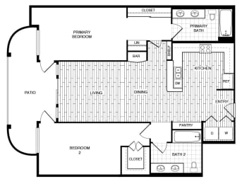 Barcelona - 2 bed 2 bath - 1497 sqft