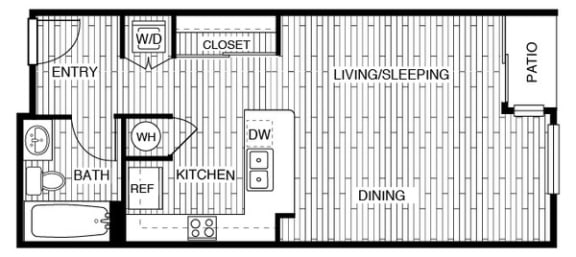Catalina -  studio 1 bath - 608 sqft