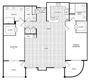 Martinique - 2 bed 2.5 bath - 1792 sqft