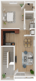 Residence 1U - 1 bed 1 bath 717 sqft