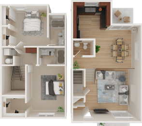 Residence 2 - 2 bed 2 bath 1225 sqft