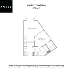 Haight Floor Plan at Ansel, San Francisco, CA 94103