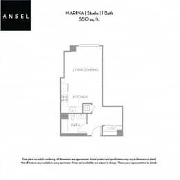 Marina Floor Plan at Ansel, San Francisco, CA 94103