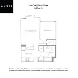 Union Floor Plan at Ansel, California, 94103