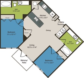 2 bed 2 bath at Waterford RiNo Apartments, Colorado, 80216