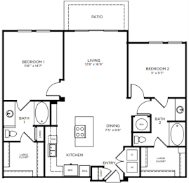 B2 Floor Plan at NoMa Apartments, California, 94596