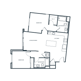 B3 Floor Plan at NoMa Apartments, California