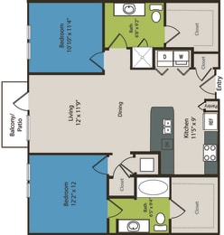 2 bed 2 bath B at Waterford RiNo Apartments, Denver, CO