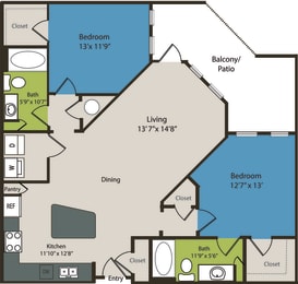 2 Bed - 2 Bath 1,180 square feet at Waterford RiNo, Denver, 80216