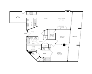 TB3R_2Bed at The Heights at Park Lane, Dallas, TX, 75231