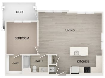 Floor Plan  A3 1 bed 1 bath 781 square feet floor plan