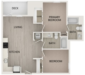 Floor Plan  B4 2 bed 2 bath 831 square feet floor plan