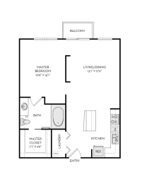 LA1_1Bed at The Heights at Park Lane, Dallas, 75231