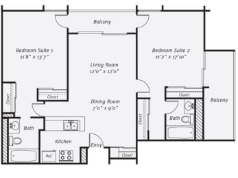 B1 (Premium) 2 bed 2 bath - 1025 sqft at Vera Cortez Hill, San Diego, CA
