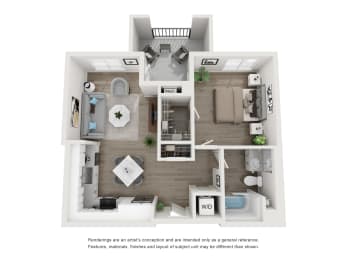 Plan 2 - 1 bed 1 bath
