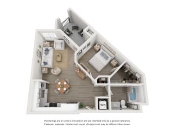 Plan 2 - 1 bed 1 bath