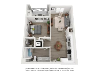 Plan 3 - 1 bed 1 bath