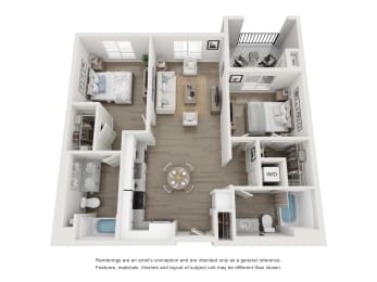 Plan 6 - 2 bed 2 bath