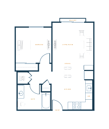 A1 - 1 bed 1 bath - 645 sqft
