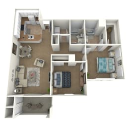 Pitzer - 2 bed 2 bath - 1076 sqft