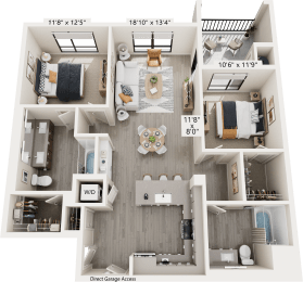 B1 Floor Plan at North Grove, Riverside, CA 92501