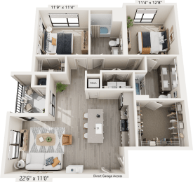 B3 Floor Plan at North Grove, Riverside, 92501