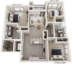 C1 Floor Plan at North Grove, Riverside California