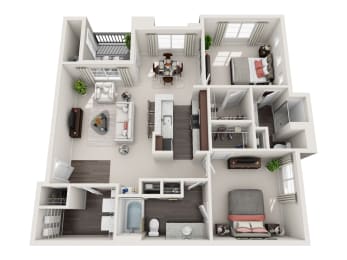 2 bed 2 bath floor plan at Miro at the Parc, Henderson