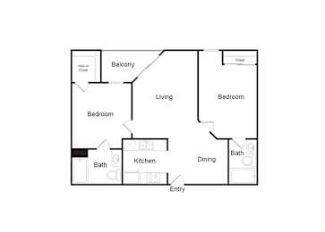 B20B Floor Plan at Plaza Lafayette, Los Angeles, CA 90057