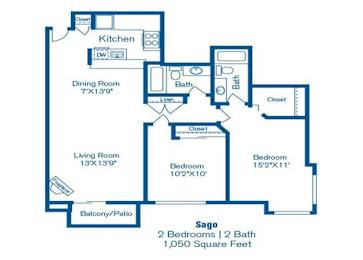 Sago Floor Plan at Norwalk Metropointe, Norwalk, CA