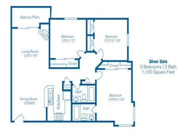Silver Date Floor Plan at Norwalk Metropointe, Norwalk, CA