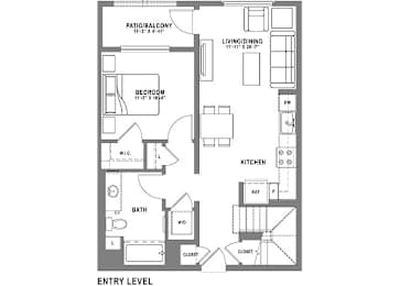 A3 Loft Floor Plan at Baker Block, California, 92626