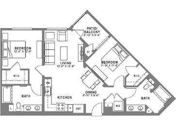 B1 Floor Plan at Baker Block, Costa Mesa, California