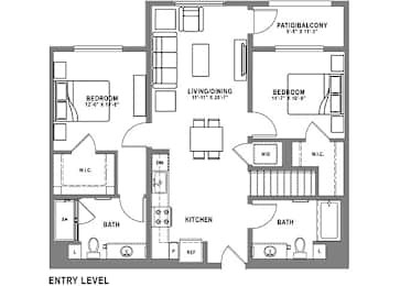 B2 Loft Floor Plan at Baker Block, Costa Mesa, CA