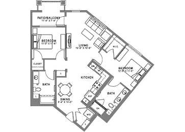 B3 Floor Plan at Baker Block, California, 92626
