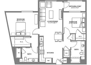 B7 Floor Plan at Baker Block, Costa Mesa, CA