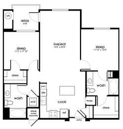 B4 Floor Plan at Rize Irvine, Irvine, CA, 92614