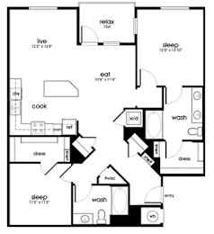 B7 Floor Plan at Rize Irvine, California, 92614