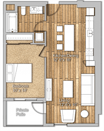 1 bed 1 bath A at Wilshire Valencia Apartment, Los Angeles, CA, 90017