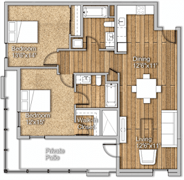 2 bed 2 bath H at Wilshire Valencia Apartment, Los Angeles, 90017