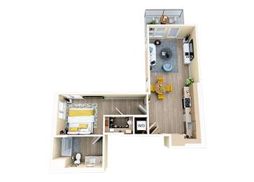 1 bed 1 bath E at Skyview Sunset Apartments, Los Angeles, California
