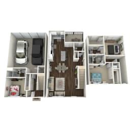 Plan 3 floor plan image - 3 bed 3.5 bath - 1588 sqft
