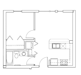 1 bedroom 1 bath A at Eastlake 2851 Apartments, Washington